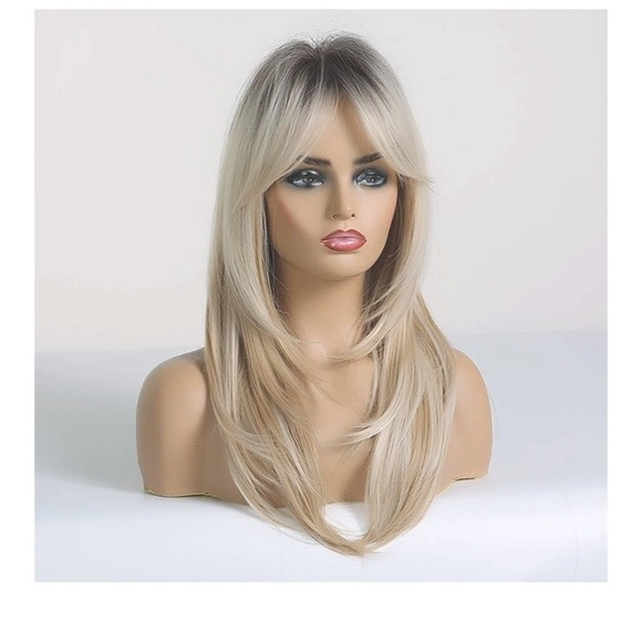 ?️ Dark Roots Layered Synthetic Hair Wigs 